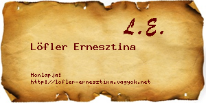 Löfler Ernesztina névjegykártya